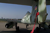 Die Me 262 nach Abschluss der ILA 2008 - Blick auf das Seitenruder mit der hinteren Positionsleuchte 
