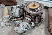 Überreste eines zerstörten Doppelsternmotors
