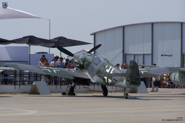 0001_ILA_Berlin_Messerschmitt_Bf_109_G-10_WNr_151591_Internationale_Luftfahrtausstellung_2008_Ansicht_Heck