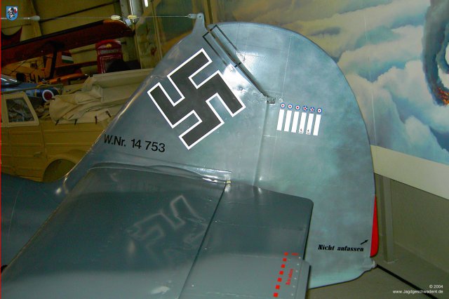 0053_Hannover-Laatzen_Messerschmitt_Bf_109_G-2_WNr_14753_Seitenleitwerk_Seitenruder_stoffbespannt